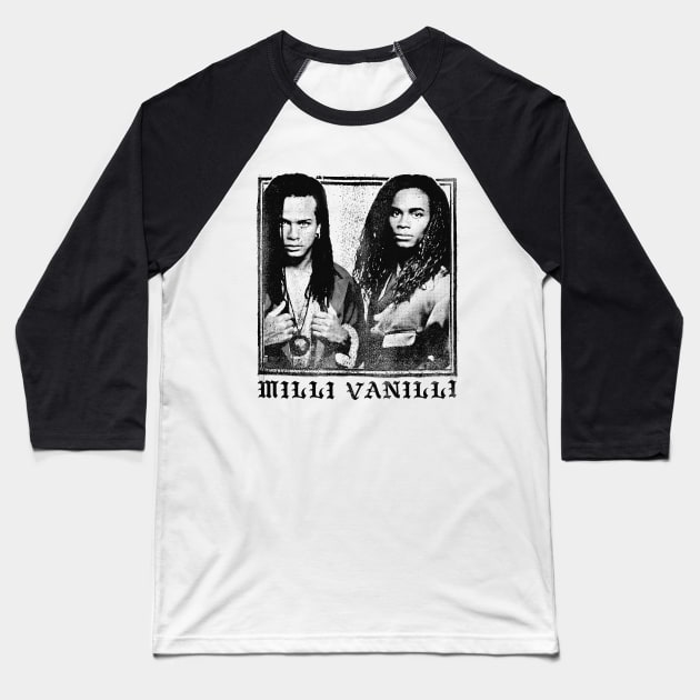 Milli Vanilli - Faded Style Vintage Look Design Tribute Baseball T-Shirt by DankFutura